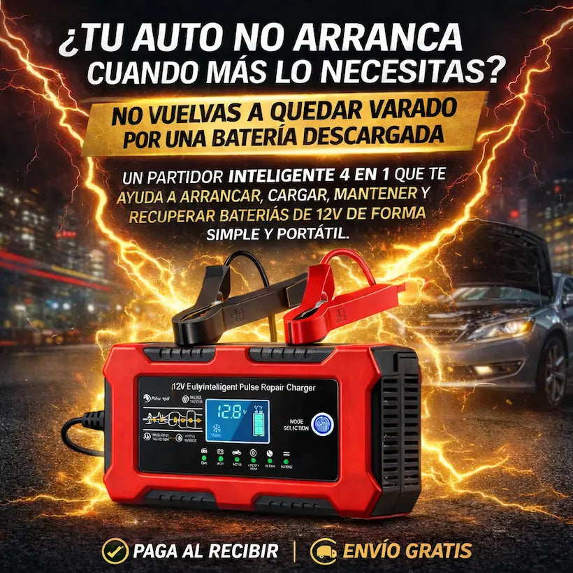 Cargador de baterias Voltix™ - NUNCA MÁS TE QUEDES VARADO - Arranca tu auto en segundos