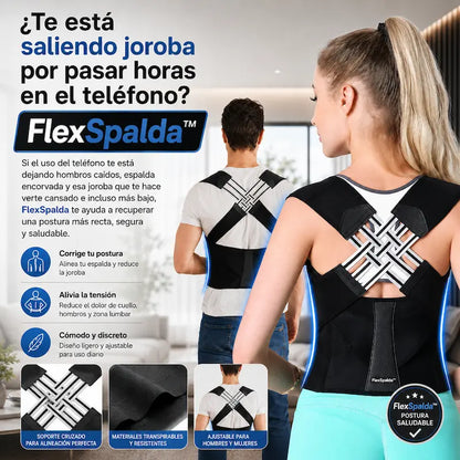 Corrector de Postura Unisex FlexSpalda™ - Elimina la joroba y mejora tu postura en segundos