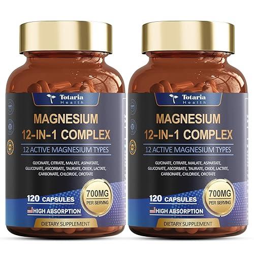 MAGNESIUM COMPLEX 700mg - FÓRMULA AVANZADA 12 EN 1 - 120 CÁPSULAS